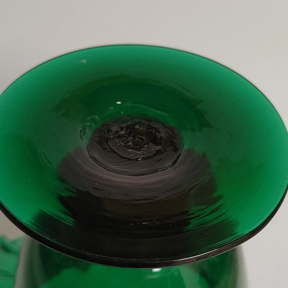 Blenko Emerald Green Art Glass Vase MCM